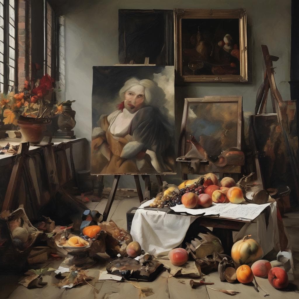 Ζωγραφική τέχνη και πολιτική έκφραση σε καλλιτεχνικό εργαστήριο.